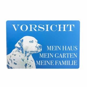 4UniqueDogs Türschild mit Foto "mein Haus" Blau - Weiß