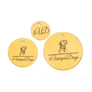 Logoplättchen aus Edelstahl Gold