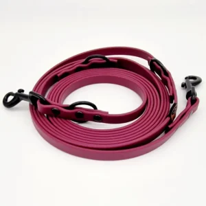Biothane Hundeleine Weinrot 3m 3-fach verstellbar